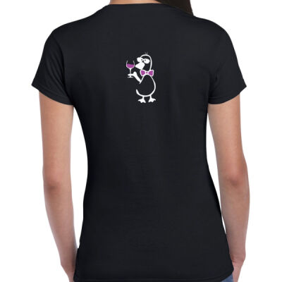 Drinking Duck (Dark) - Ladies Premium Cotton Tee Thumbnail