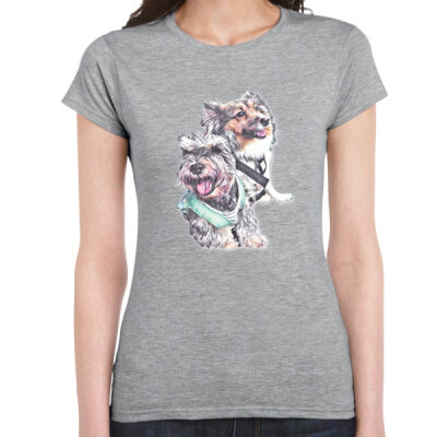 Happy & Lassie 3 - Ladies Premium Cotton Tee Thumbnail