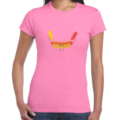 Hotdog - Ladies Premium Cotton Tee Thumbnail