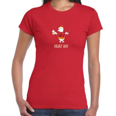 CNY Drinking Duck - Ladies Premium Cotton Tee Thumbnail